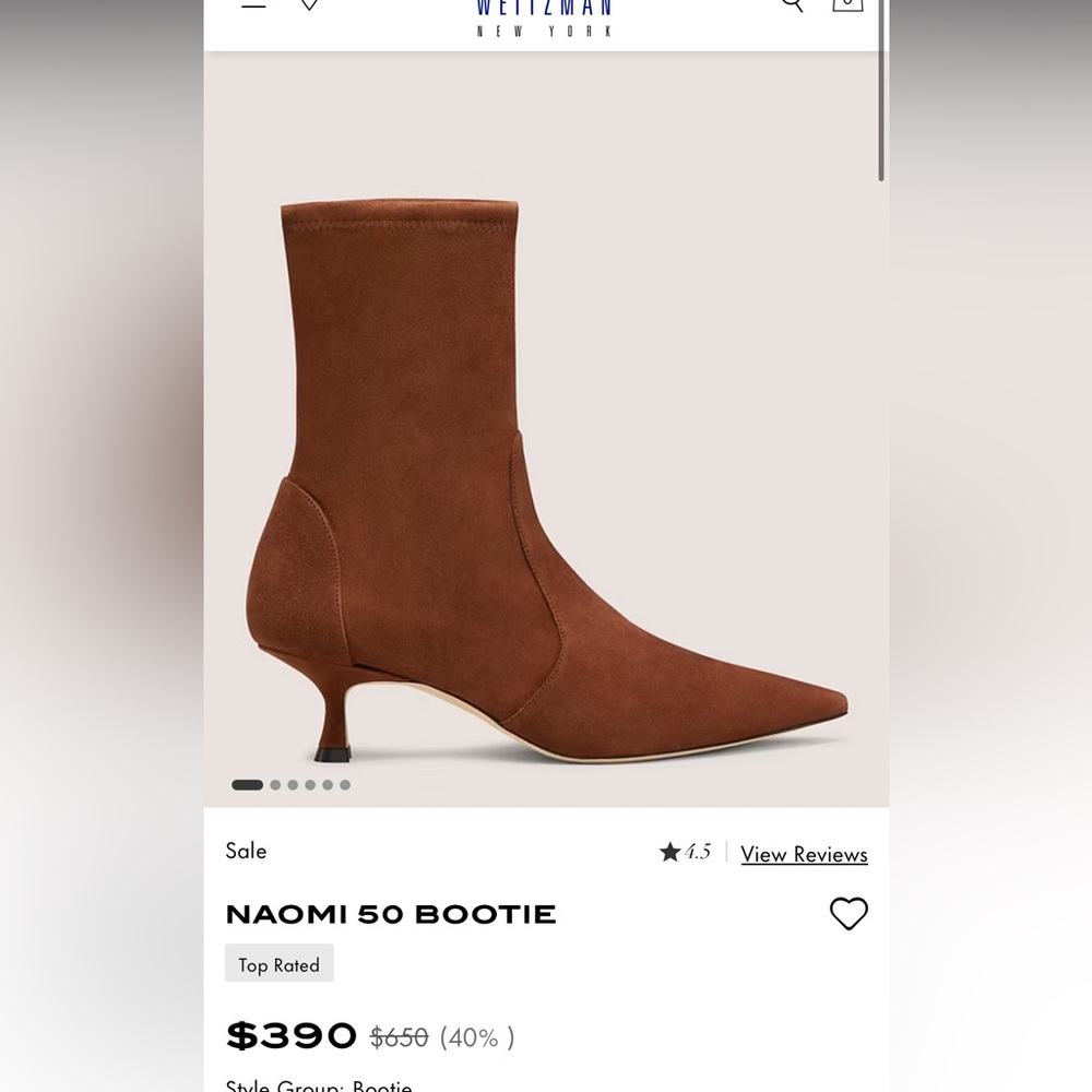 Stuart Weitzman Naomi 50 Brown Heeled Boots